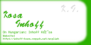 kosa inhoff business card